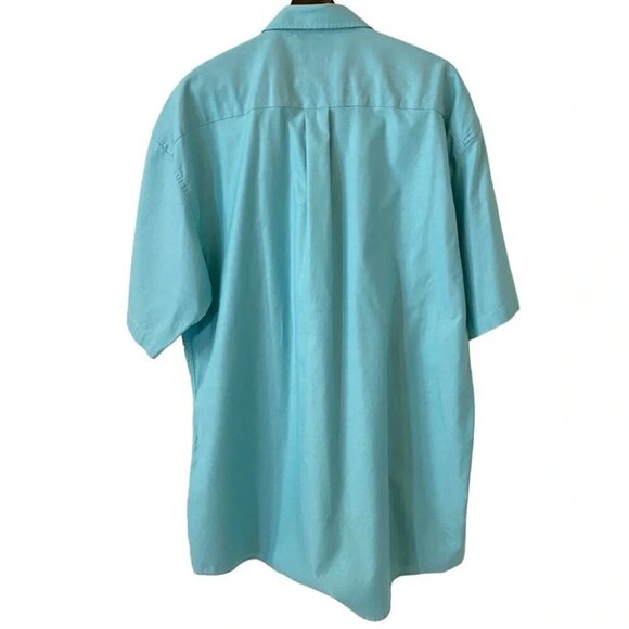 Miller Performance 100% Organic Cotton Size 2XT Teal Blue Short Sleeve Shirt - Picture 15 of 16